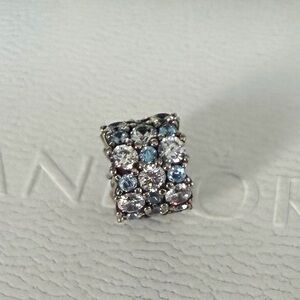 Pandora Silver Charm with Blue Accents